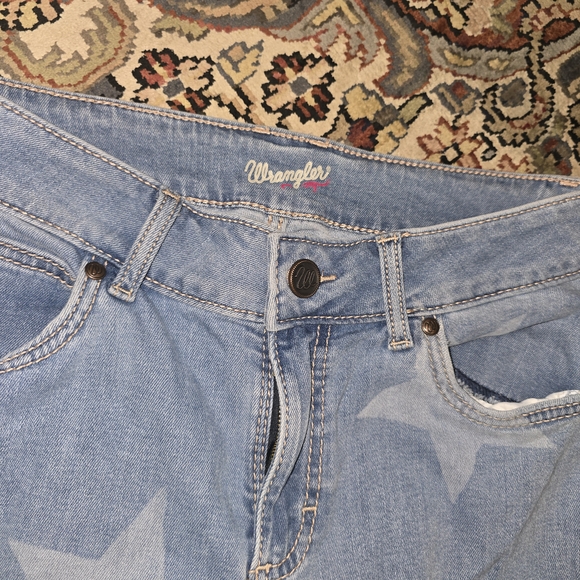 Wrangler Wanderer Blue Flare & Wide Leg Jeans with Star Pattern 30x32 - Picture 2 of 4